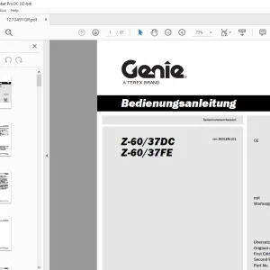 Genie lift Z-6037DC Z-6037FE Bedienungsanleitung 1270491