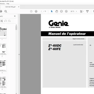 Genie lift Z-60DC Z-60FE Manuel de l’opérateur 130726 PDF