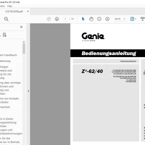 Genie lift Z-62/40 Bedienungsanleitung 1257653 PDF