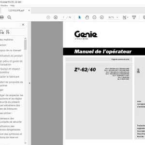 Genie lift Z-62/40 Manuel de l'opérateur PDF