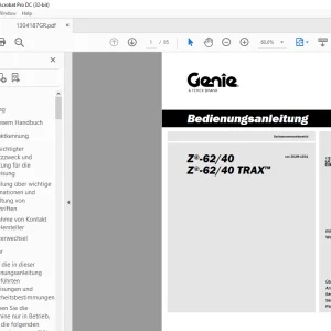 Genie lift Z-6240 Z-6240 TRAX Bedienungsanleitung 1304187