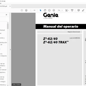 Genie lift Z-62/40 Z-62/40 TRAX Manual del operario  - PDF DOWNLOAD (Spanish)