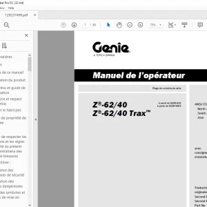 Genie lift Z-62/40 Z-62/40 Trax Manuel de l’opérateur 1292374 PDF
