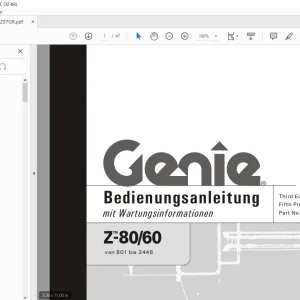 Genie lift Z-80/60 Bedienungsanleitung 1000237 PDF