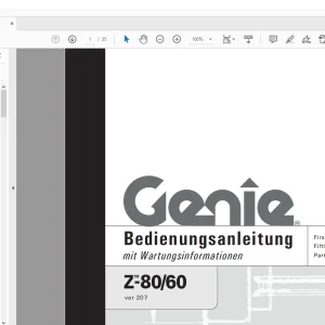 Genie lift Z-80/60 Bedienungsanleitung 82258 PDF