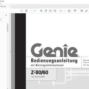 Genie lift Z-80/60 Bedienungsanleitung 82578 PDF