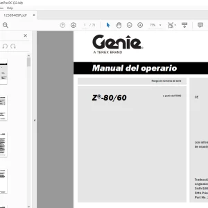 Genie lift Z-80/60 Manual del Operador 1258948 - PDF DOWNLOAD