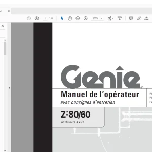 Genie lift Z-80/60 Manual de`l Operateur 82258 PDF