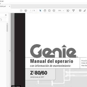 Genie lift Z-8060 Manual del operario 82258