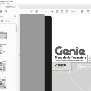 Genie lift Z-80/60 Manuale dell’operatore 1000237  - PDF DOWNLOAD (ITALIAN)
