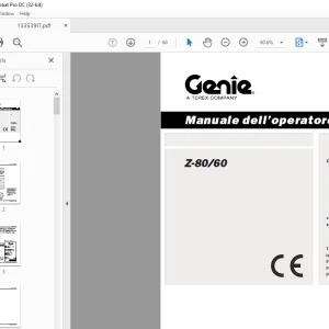 Genie lift Z-80/60 Manuale dell’operatore 133539 - PDF DOWNLOAD (Italian)