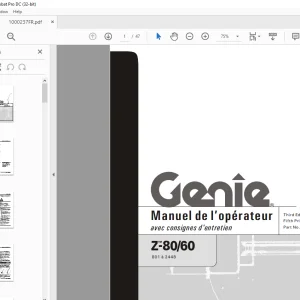 Genie lift Z-80/60 Manuel de l`Operateur 1000237