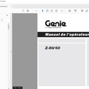 Genie lift Z-80/60 Manuel de l`Operateur 133094
