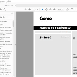 Genie lift Z-80/60 Manuel de l’opérateur 1305317