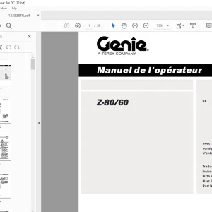 Genie lift Z-80/60 Manuel de l’opérateur 133539 PDF