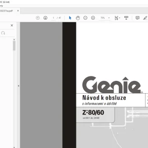 Genie lift Z-80/60 Návod k obsluze Manual 1000237