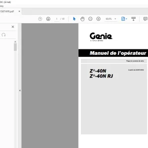 Genie lift Z®-40N Z-40N RJ Manuel de l’opérateur PDF