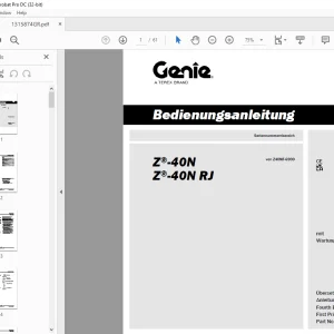Genie lift Z®-40N Z®-40N RJ Bedienungsanleitung 1315874