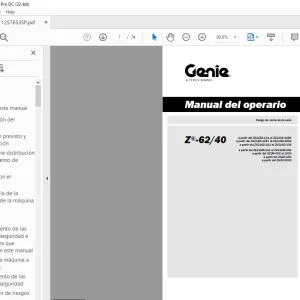 Genie lift Z®-62/40 Manual del operario 1257653 PDF