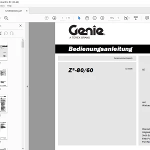 Genie lift Z®-80/60 Bedienungsanleitung 1258948 PDF