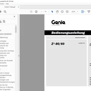 Genie lift Z®-80/60 Bedienungsanleitung 1305317 PDF