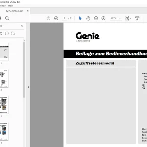 Genie lift Zugriffssteuermodul Beilage zum Bedienerhandbuch 1277289