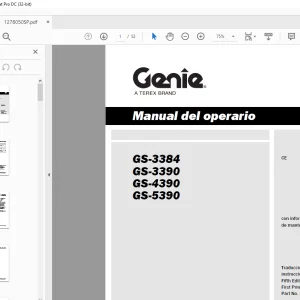 Genielift GS-3384 CE GS-3390 GS-4390 GS-5390 Manual del operario 1278050GT