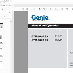 Genie lift GTH-4010 SX GTH-3512 SX Manual del Operador 57.0009.0471 PDF