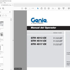 Genielift GTH 4013 EX GTH 4514 EX GTH 4017 EX Manual del Operador  PDF