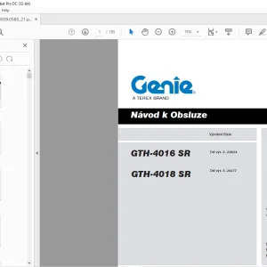 Genielift GTH-4016 SR GTH-4018 SR Návod k Obsluze Manual - PDF DOWNLOAD Czech