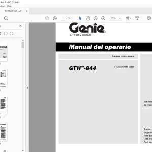 Genielift GTH-844 Manual del operario 1286013 PDF