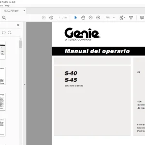 Genielift S-40 S-45 Manual del operario 133027  - PDF DOWNLOAD (Spanish)