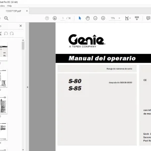 Genielift S-80 S-85 Manual del Operario 133071  - PDF DOWNLOAD (Spanish)