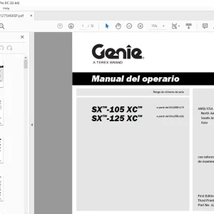 Genielift SX-105 XC SX-125 XC Manual del operario PDF