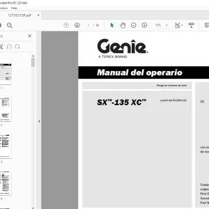 Genielift SX-135 XC Manual del operario 1273021  - PDF DOWNLOAD (Spanish)
