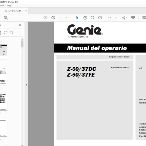 Genielift Z-60/37DC Z-60/37FE Manual del operario 1270491 PDF