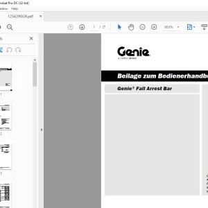 Genie® Fall Arrest Bar Beilage zum Bedienerhandbuch 1256390