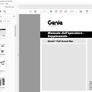Genie® Fall Arrest Bar Supplemento Manuale dell'operatore 1256390