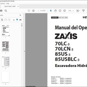 Hitachi 70LC-3 70LCN-3 85US-3 85USBLC-3 Excavadora Manual del Operario PDF