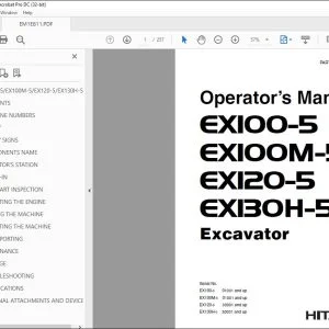 Hitachi EX100-5 EX100M-5 EX120-5 EX130H-5 Operator's Manual PDF