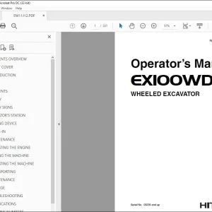 Hitachi EX100WD-3 Wheeled Excavator Operator's Manual - PDF DOWNLOAD
