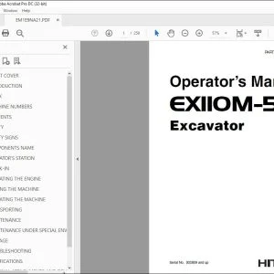 Hitachi EX110M-5 Excavator Operator's Manual EM1E9NA21 - PDF DOWNLOAD