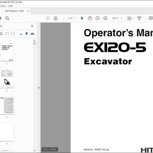 Hitachi EX120-5 Excavator Operator's Manual EM1E8NA21 - PDF DOWNLOAD