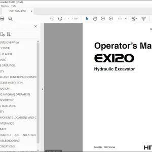 Hitachi EX120 Hydraulic Excavator Operator's Manual - PDF DOWNLOAD