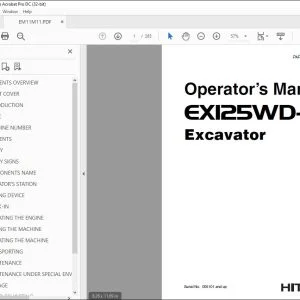 Hitachi EX125WD-5 Excavator Operator's Manual - PDF DOWNLOAD
