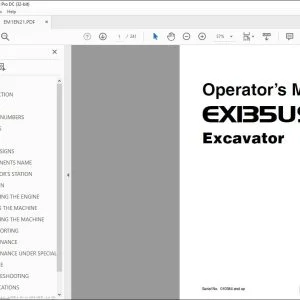 Hitachi EX135USR Excavator Operator's Manual EM1EN21 - PDF DOWNLOAD