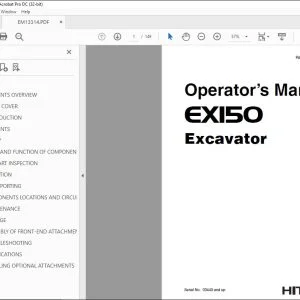 Hitachi EX150 Excavator Operator's Manual - PDF DOWNLOAD