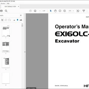 Hitachi EX160LC-5 Excavator Operator's Manual - PDF DOWNLOAD