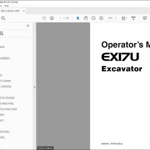 Hitachi EX17U Excavator Operator's Manual - PDF DOWNLOAD