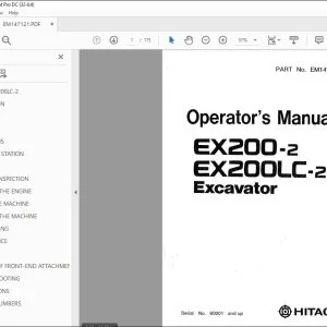 Hitachi EX200-2 EX200LC-2 Excavator Operator's Manual - PDF DOWNLOAD